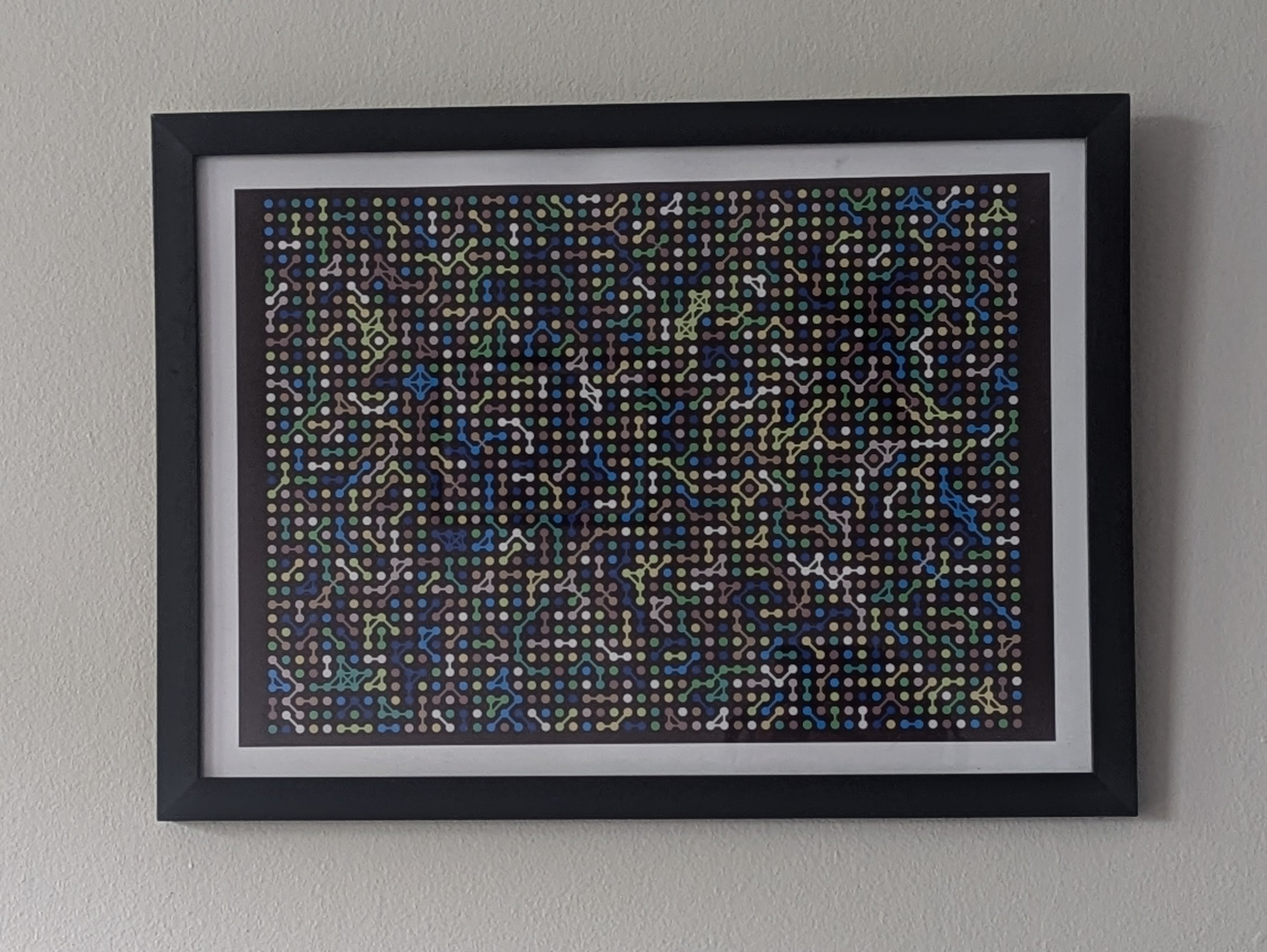 39 by 55 Pi Digits Meshgrid matching nearest-neighbor connections framed